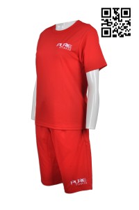 WTV131 設計游泳池套裝 訂造純色救生員制服套裝 夏天 製作制服套裝 制服套裝專營     紅色